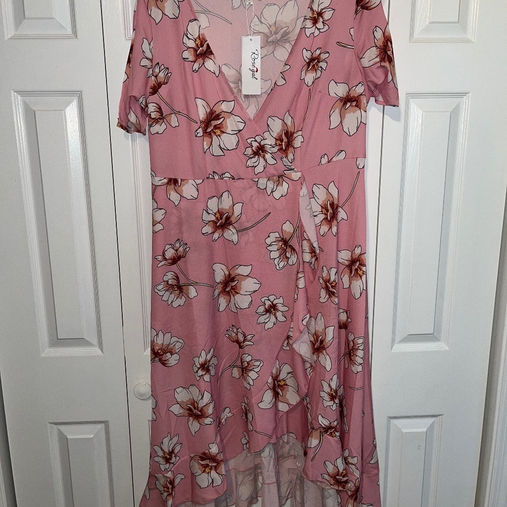 Pink Rosegal midi dress